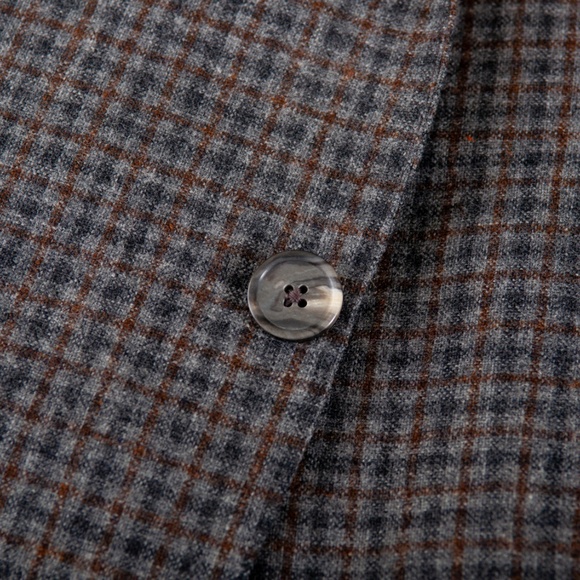 Samuelsohn Grey Check Wool Flannel Gable Blazer 42 - Picture 4 of 4